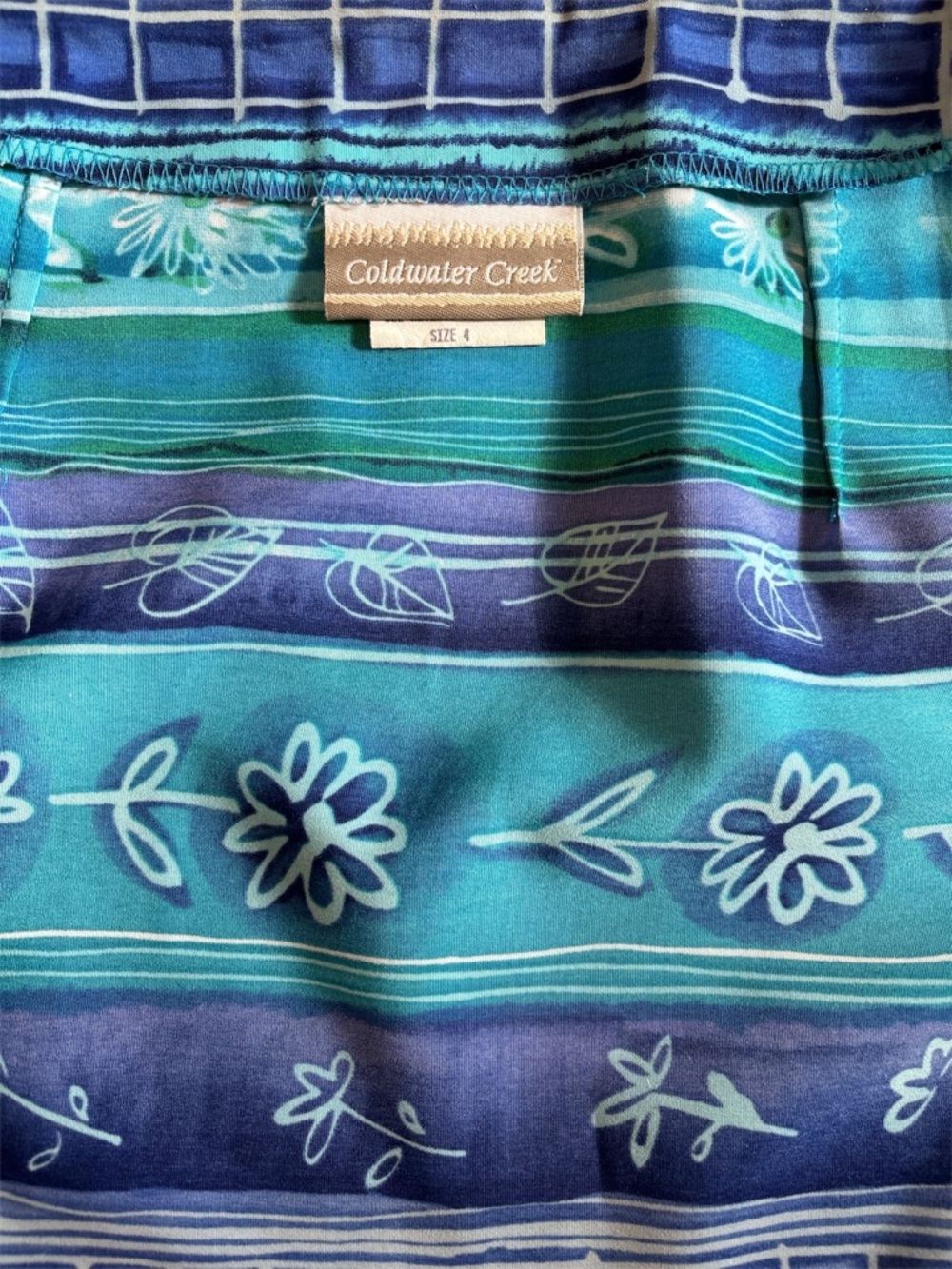 Coldwater Creek Ocean Dreams True Wrap Skirt | Aqua & Turquoise | Vintage | 4 - Picture 3 of 4